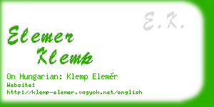 elemer klemp business card